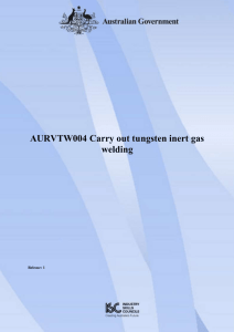 AURVTW004 Carry out tungsten inert gas welding