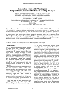 Research on Friction Stir Welding and Tungsten Inert Gas