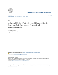 Industrial Design Protection and Competition in Automobile