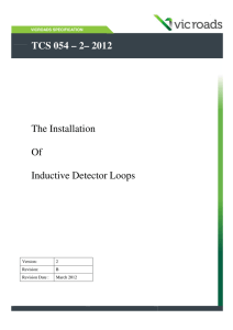 TCS 054 – 2– 2012 The Installation Of Inductive Detector Loops