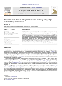 Recursive estimation of average vehicle time headway using single