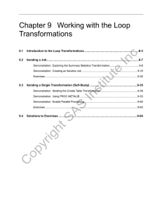 Chapter 9 Working with the Loop Transformations