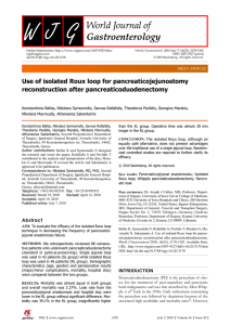 Use of isolated Roux loop for pancreaticojejunostomy reconstruction