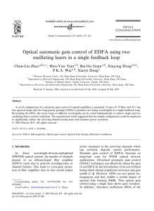 Optical automatic gain control of EDFA using two oscillating lasers in