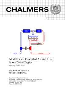 Model Based Control of Air and EGR into a Diesel Engine