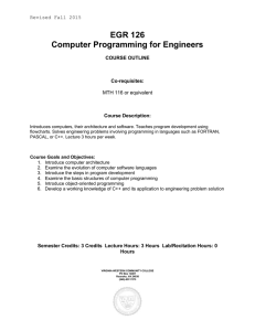 EGR 126 Computer Programming for Engineers