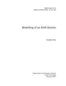 Modelling of an EGR System - Lund University Publications