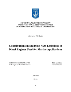 Contributions in Studying NOx Emissions of Diesel Engines Used for