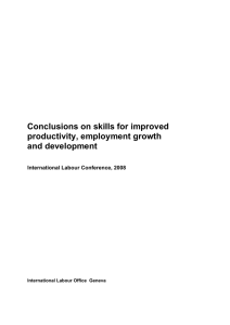 Conclusions on skills for improved productivity, employment