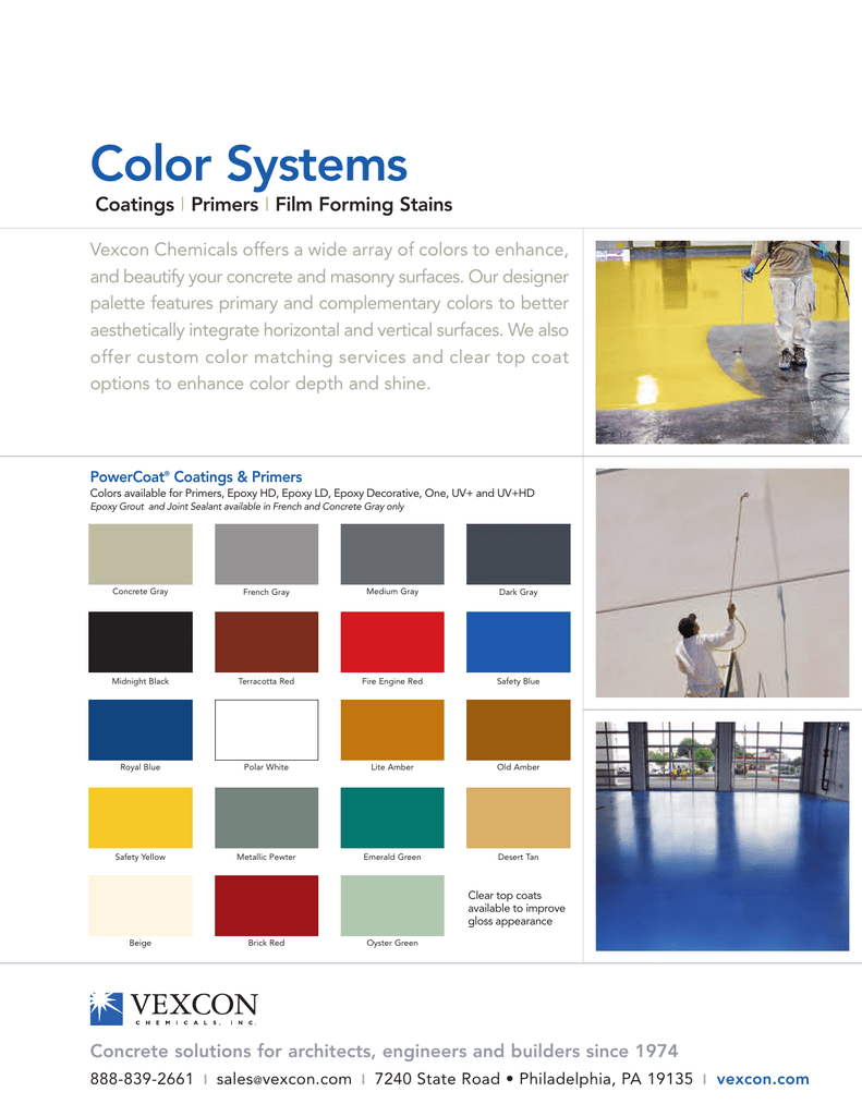 Concrete Solutions Color Chart