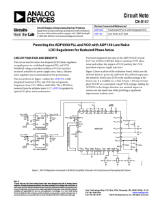 Powering the ADF4350 PLL and VCO with the ADP150 Low Noise LDO