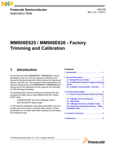 MM908E625 / MM908E626 - Factory Trimming and Calibration