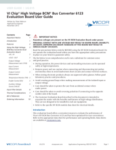 VI Chip® High Voltage BCM® Bus Converter 6123 Evaluation Board