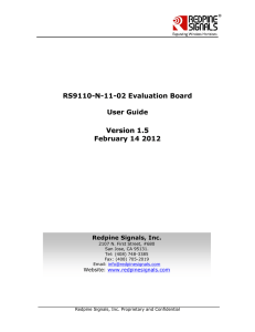 RS9110-N-11-02 Evaluation Board User Guide Version 1.5