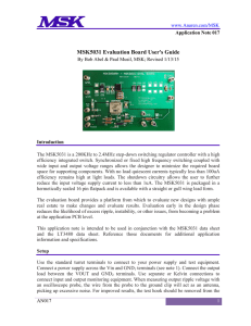 MSK5031 Evaluation Board User`s Guide