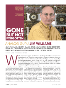 gone But not forgotten analog guRu Jim Williams