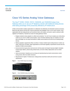 Cisco VG Series Analog Voice Gateways Data Sheet