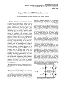 Design of FPGA Based SPWM Single Phase Inverter