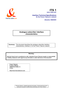 Analogue subscriber interface characteristics