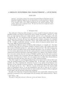 A RIEMANN HYPOTHESIS FOR CHARACTERISTIC p L