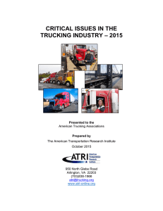 critical issues in the trucking industry – 2015