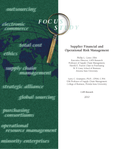 Supplier Financial and Operational Risk Management