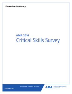 AMA 2010 Critical Skills Survey - American Management Association