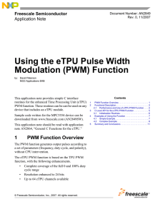 AN2849, Using the eTPU Pulse Width Modulation (PWM) Function