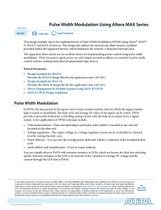 Pulse Width Modulation Using Altera MAX Series