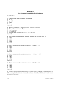Chapter 7 Continuous Probability Distributions