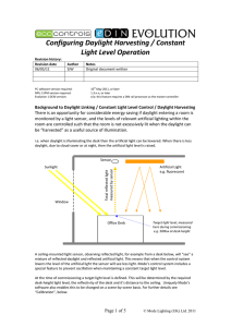 Configuring Daylight Harvesting / Constant Light Level Operation