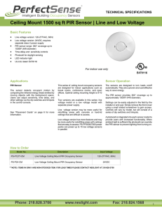 Ceiling Mount 1500 sq ft PIR Sensor | Line and Low Voltage