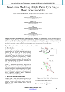 Non Linear Modeling of Split Phase Type Single Phase Induction