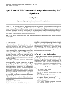 Split Phase SPIM Characteristics Optimization using PSO Algorithm