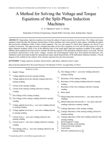 A Method for Solving the Voltage and Torque Equations of the Split