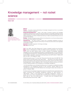 Knowledge management – not rocket science