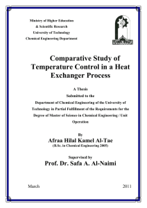 Comparative Study of Temperature Control in a Heat Exchanger
