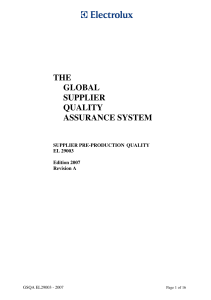 the global supplier quality assurance system