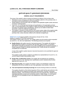 purchase order flowdown supplier quality assurance provisions