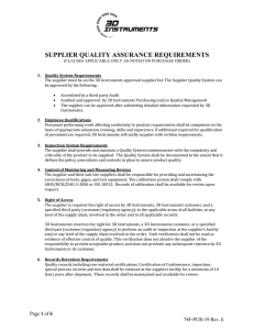 supplier quality assurance requirements