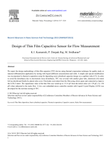 Design of Thin Film Capacitive Sensor for Flow Measurement