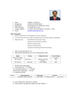 Format of faculty profile for college website