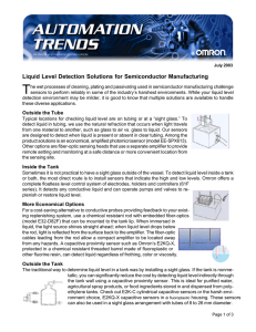 Liquid Level Detection Solutions for Semiconductor Manufacturing