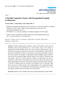 A Flexible Capacitive Sensor with Encapsulated Liquids as Dielectrics