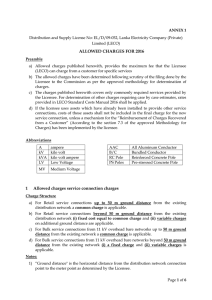 Allowed Charges-2016 for Lanka Electricity Company