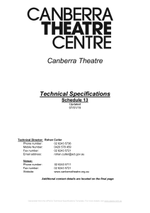 Technical Specifications - Canberra Theatre Centre
