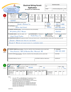 Electrical Wiring Permit Application