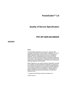 PacketCable™ 2.0 Quality of Service Specification