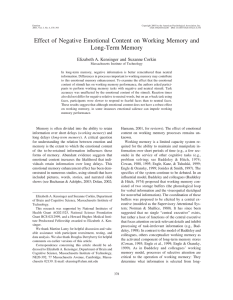 Effect of Negative Emotional Content on Working Memory and Long