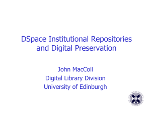 DSpace Institutional Repositories and Digital Preservation